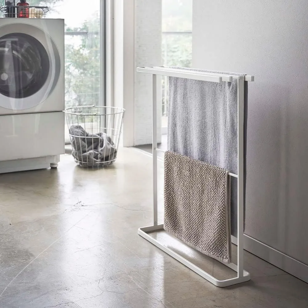 

5576 Bath Towel Hanger, Can be hung from the Side, Slim, White, Approx.Tower Tower, Towel Hanger, Clothes Drying