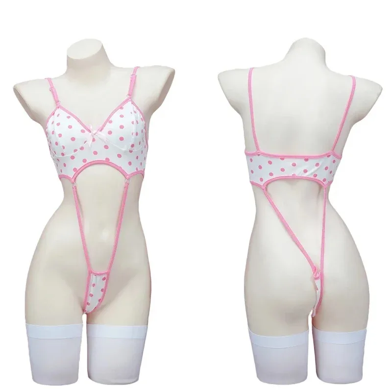

Anime Japanese Girl Kawaii Cute Wave point Lingerie Bodysuit Cosplay Costume Backless Swimsuit Uniform Women Role Play Underwear