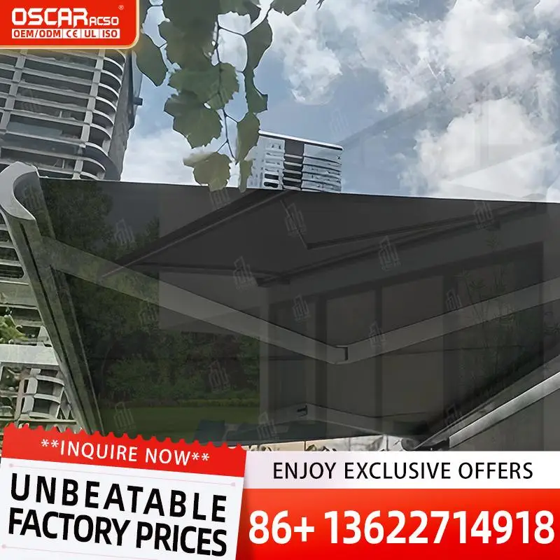 Remote Control Wall Installed Motorized Arch Awning Rust Resistant Side Wall Awning for Patio Garden Balcony Retractable Awning