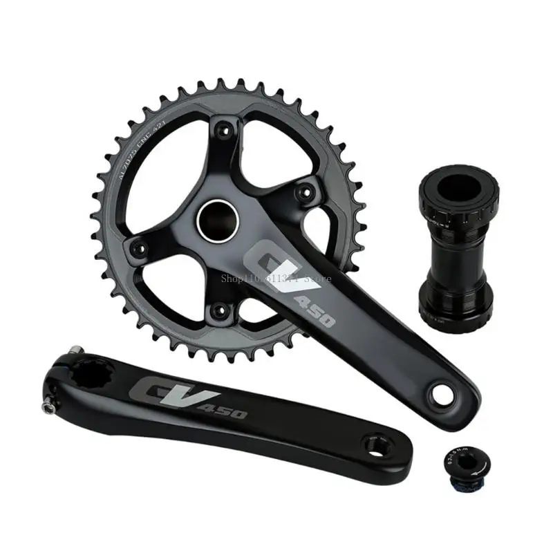 Mountain Bike Crankset 170mm Hollow Integrated Crankset 42T Chainring Enduring