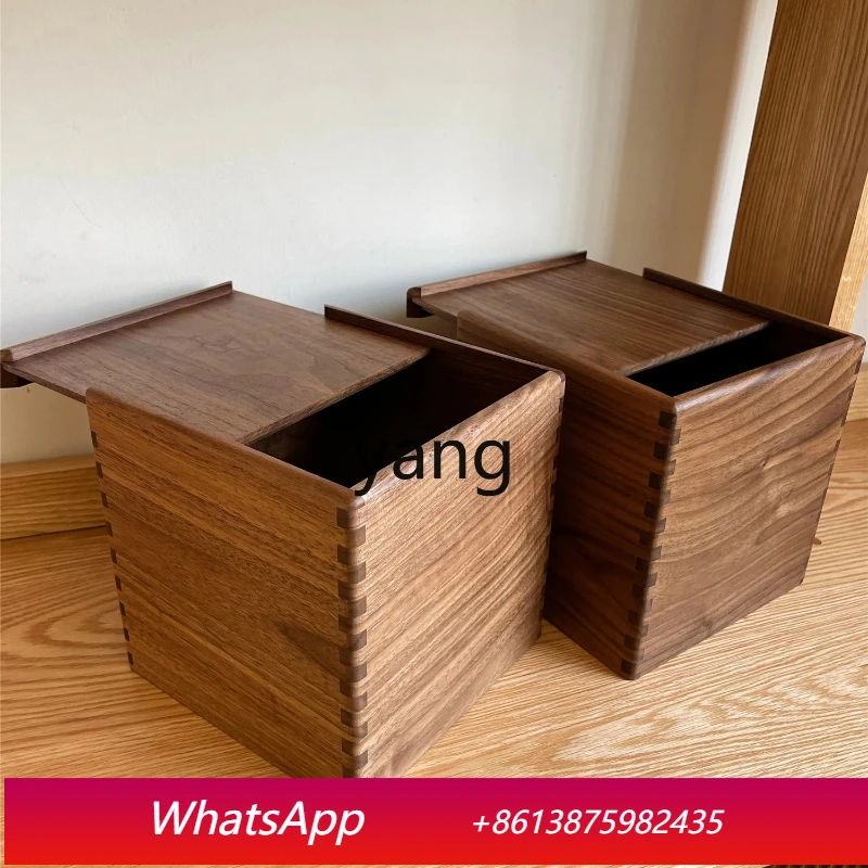 

MMStorage Box Solid Wood Mortise Craft Storage Box Wooden Storage Basket