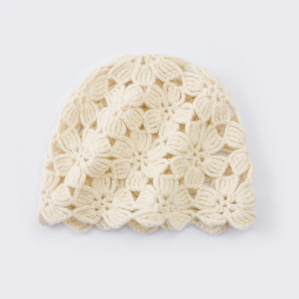 Hat Women Winter Wool Knit Beanie Openwork Skull Cap Warm Headwear Accessory For Skiing Sport Autumn Outdoor Luxury