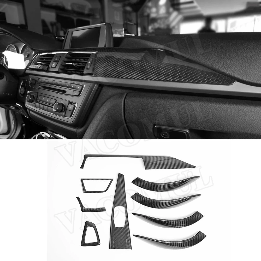 

VACOMUL Dry Carbon Fiber Center Console Trim AC Air Vent Stickers Door Handle Frame For BMW 3 Series GT F34 2016-19 F30 2013-15