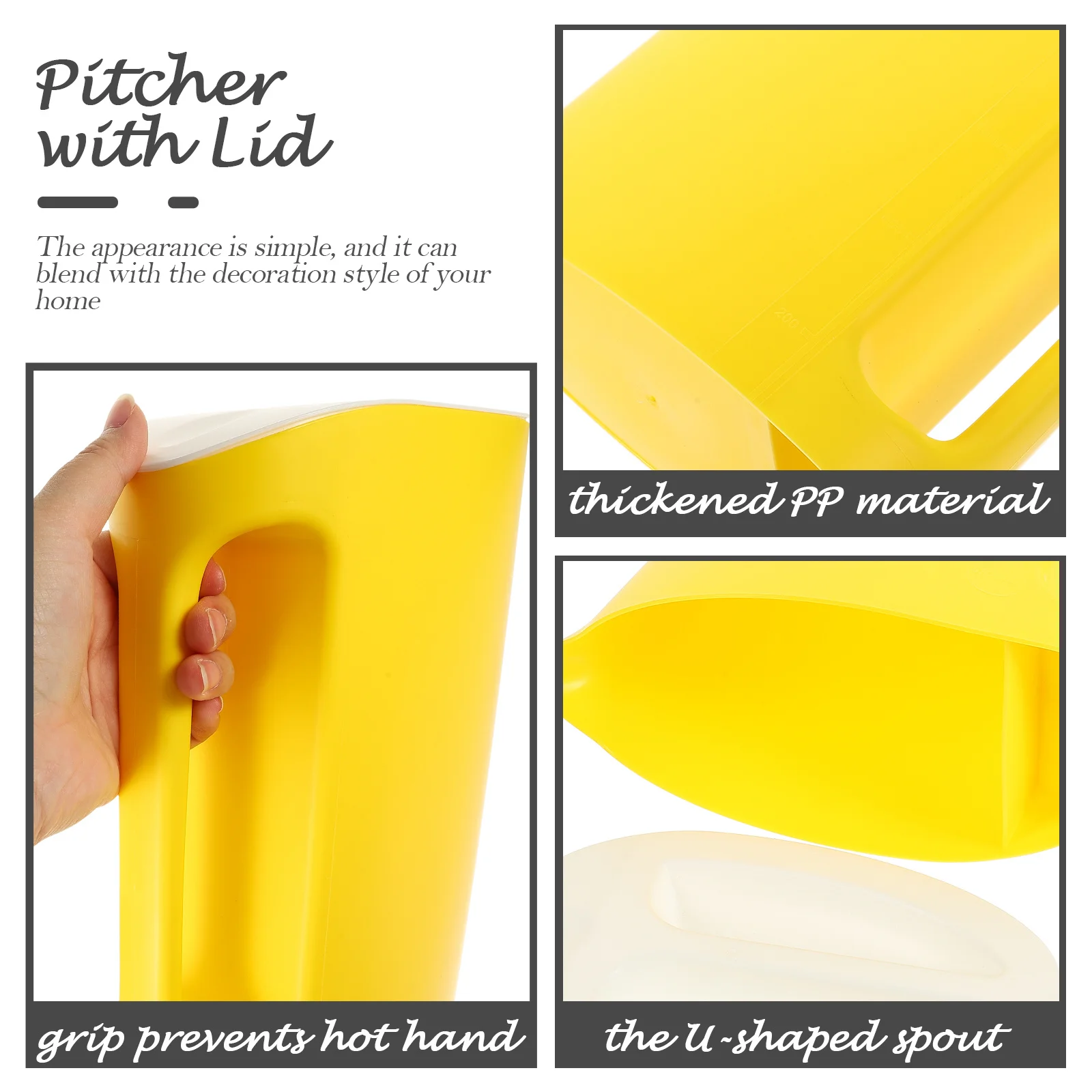 

Water Kettle Large Capacity Leakproof Lid Safe Household Kitchen Jug Cool Beverage Pot Home Decorative