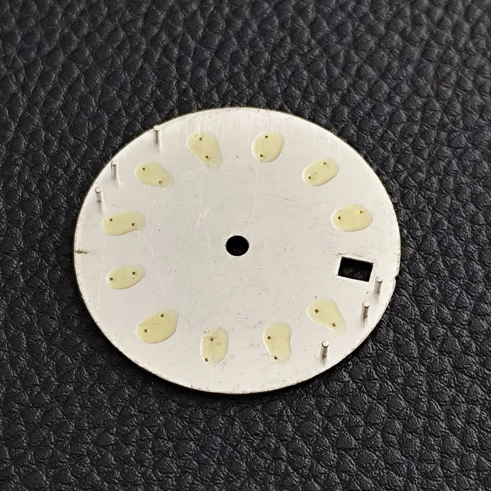 28,5 mm grünes leuchtendes NH35-Zifferblatt, passend für NH35 NH36 Uhrwerke, Uhrenzubehör, austauschbares Armbanduhrteil, NH35-Zeiger, NH36-Zifferblatt – Detail 6