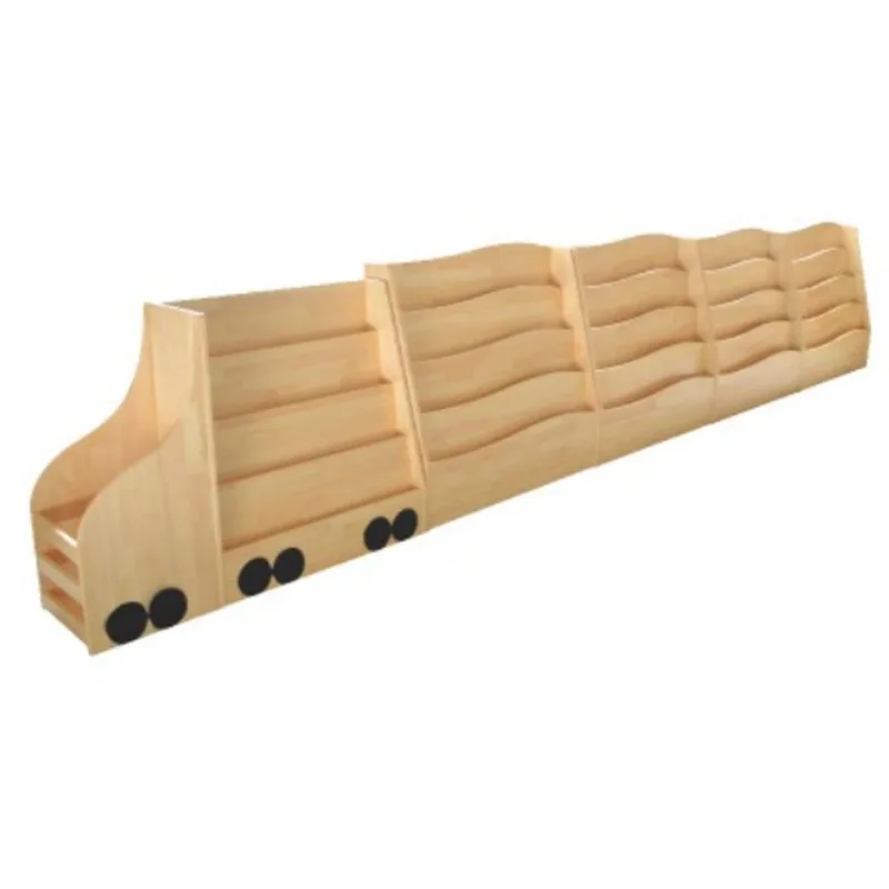 

Large train bookshelf. Log solid wood bookshelf