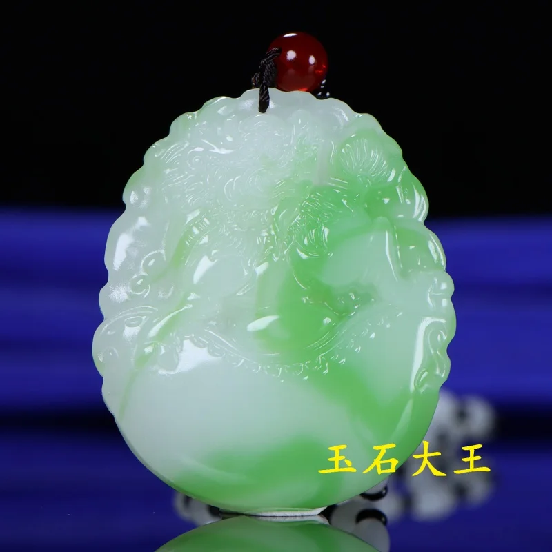 Xinjiang Hetian Jade Ingot KIRIN Light Green Ingot Pi Xiu Pendant