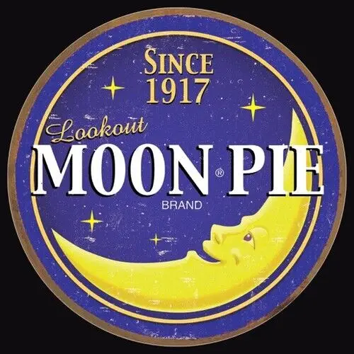 

Круглый логотип Moon Pie, оловянный металлический алюминиевый знак, мужской стиль, Декор, диаметр 11,75 дюйма