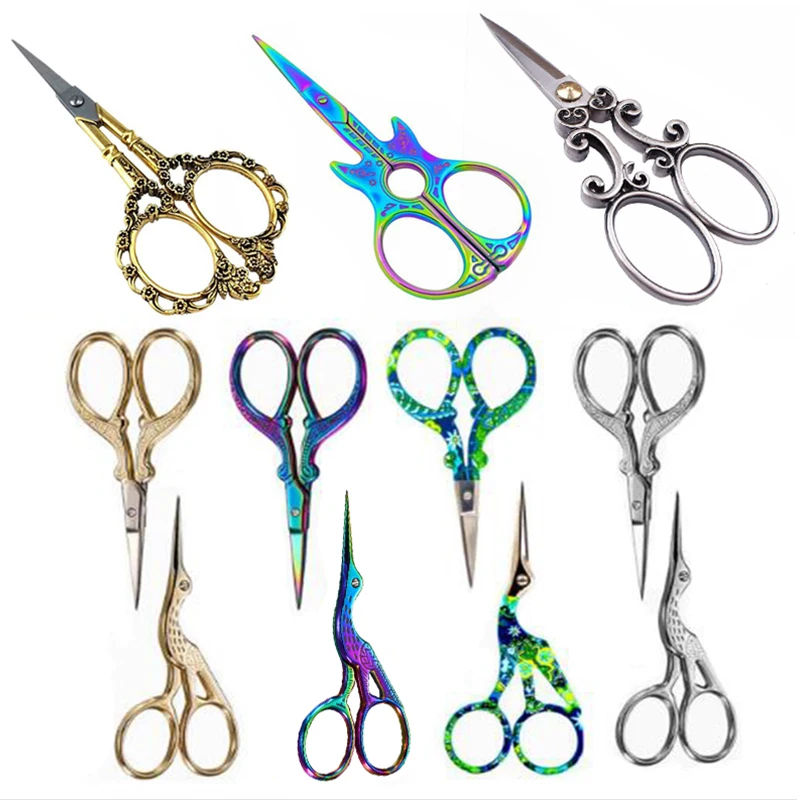 1 PCS Durable Stainless Steel Scissors Retro Classic Tailor Scissors For DIY Household Fabric Cutters Sewing Accessories Tools