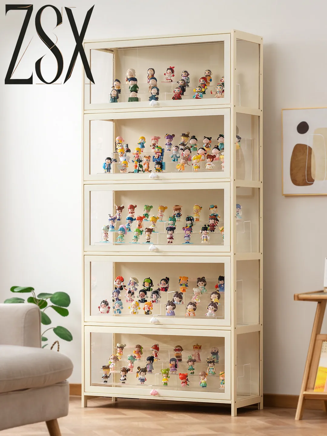 Figure display cabinet Household dustproof acrylic transparent model toy doll blind box display cabinet storage box