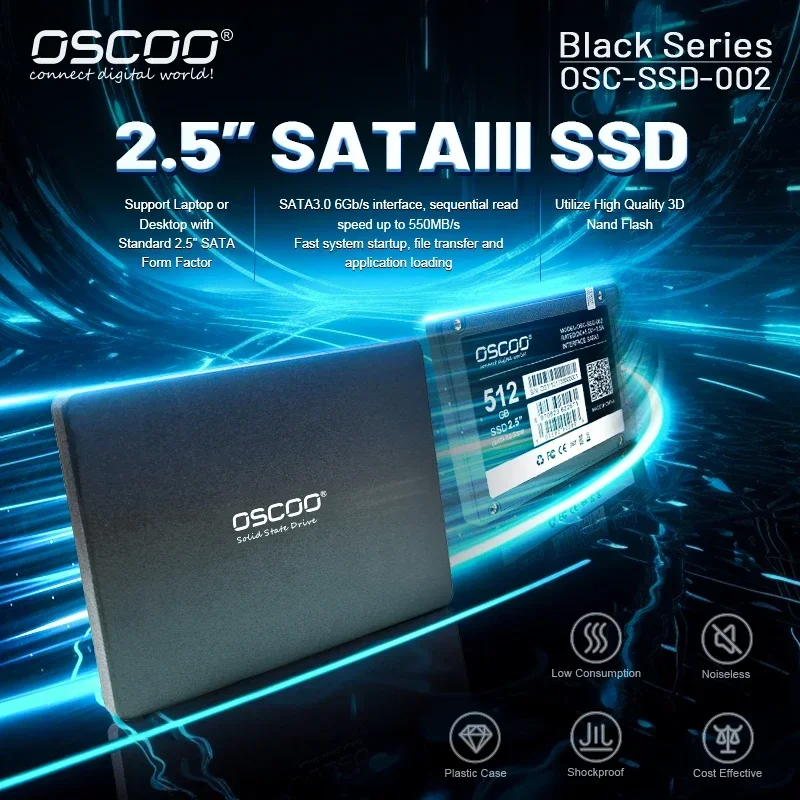 

OSCOO Factory Wholesale Internal Solid-state Drive Sata3 120GB 240GB 480GB Hdd 2.5 Hard Disk for Desktop Laptop Wholesale Price