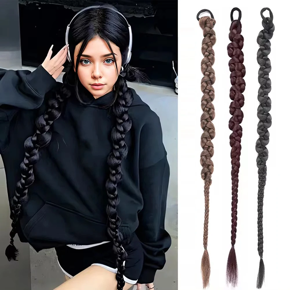 

Twist Braid Wig Synthetic Braiding Ponytail Hair Extensions Female Twist Boxing Braid Dirty Braid New Chinese Style Ponytail