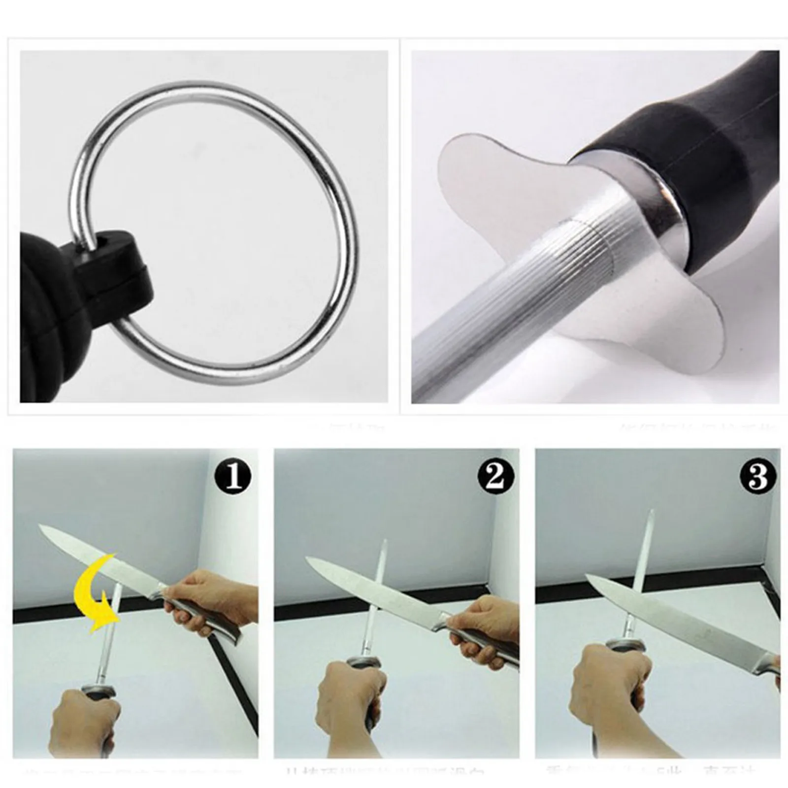 28cm Professional Carbon Steel Knife Sharpener Rod Durable Knife Grinder With ABS Handle Sharpening Blade Rod Knife Kitchen Tool