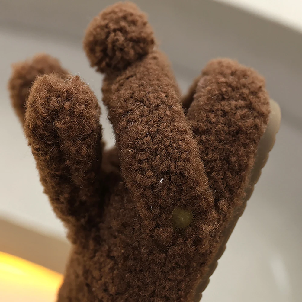 لطيف أرنب أحذية الشتاء للفتيات سميكة الدافئة الأطفال أفخم الأحذية المضادة للانزلاق مبطن الأحذية موضة أحذية الثلوج للأطفال #5