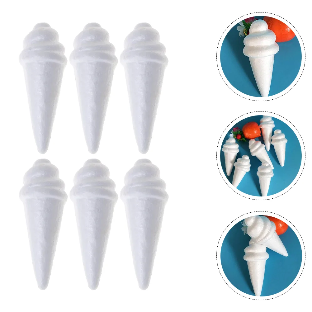 12 Pcs Ice Cream Mold Molds Cake Dummies Paper Cup Ice-cream Simulation DIY Foams Decor Model Blank Fudge Toddler