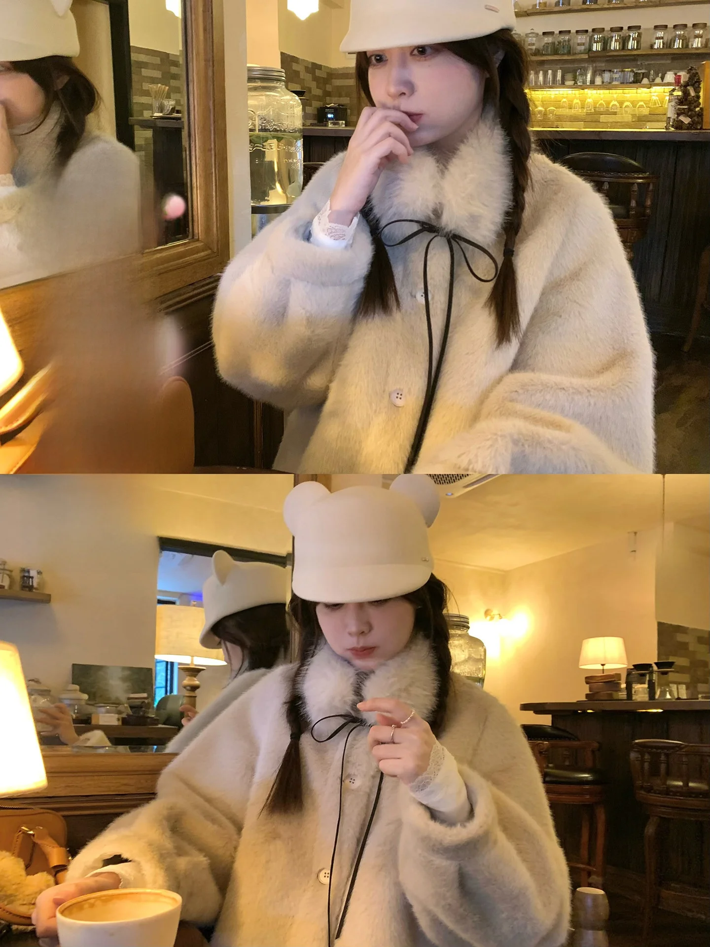 

Зимнее женское пальто PtonUmi South Island First Snow с отстегивающимся воротником из искусственного меха, кожаными и меховыми вставками, на хлопковой подкладке