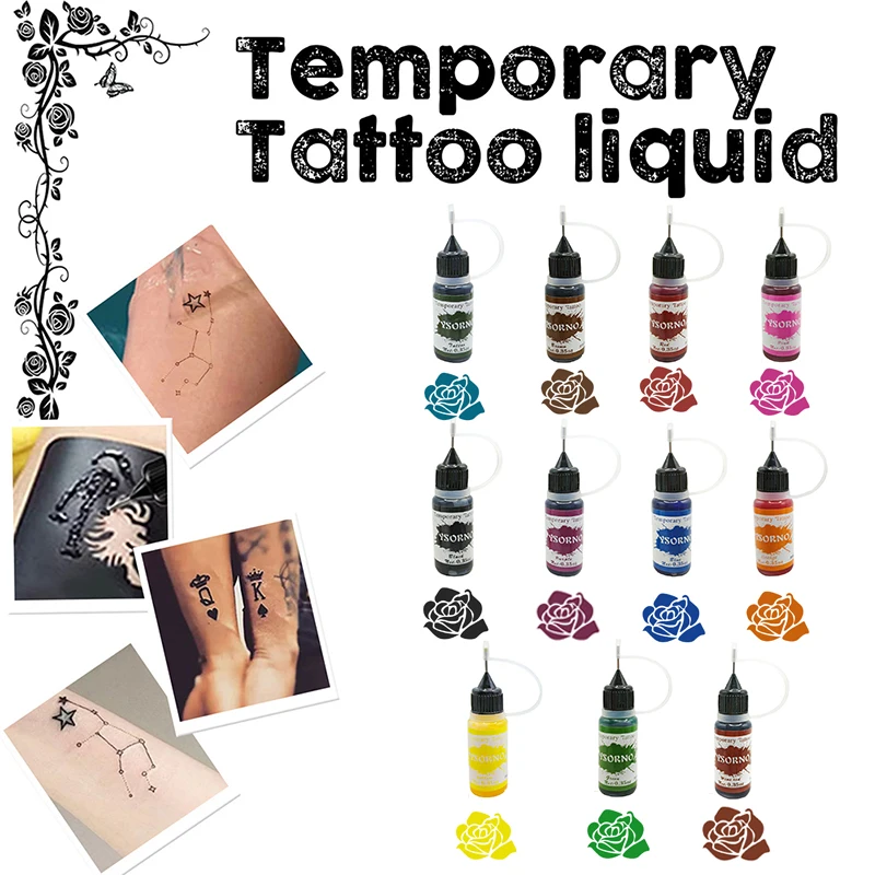 2026NEW Professional Semi-Permanent Tattoo Ink Set, Vibrant Multi-Color Pigment for Body Art & Makeup, High-Quality Liquid Paste