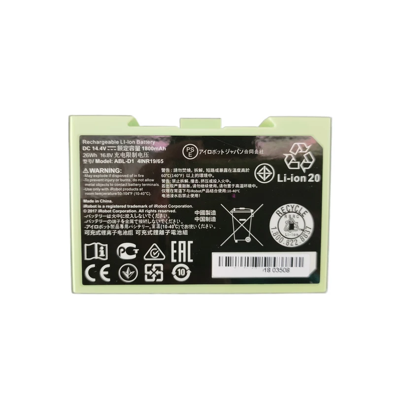 

New ABL-D1 High Quality Battery for iRobot Vacuum Cleaner i7 i7 i8 e5 e6 7150 e5150 e5152 e5158 1800mAh