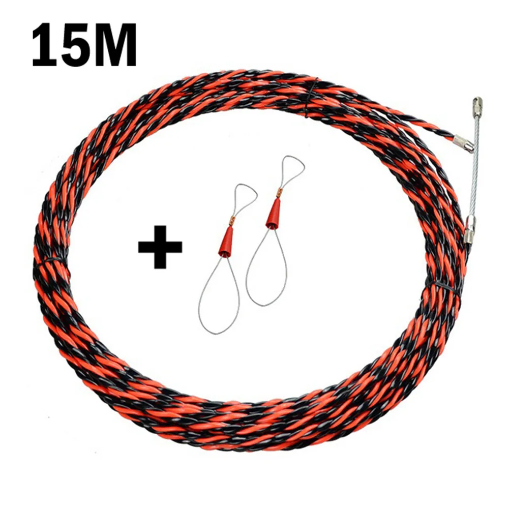 5 15 30m Electrician Cable Threading Device Fiberglass Nylon Wire Guider Running Wire Threader Puller Construction Tools