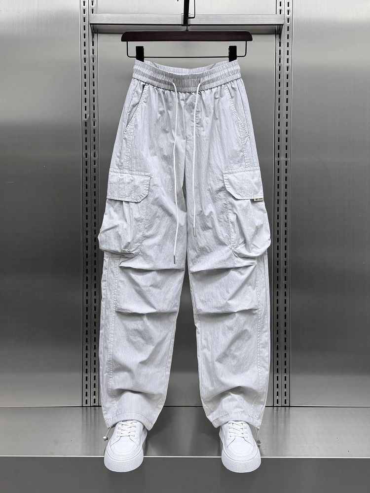 

Легкие повседневные рабочие брюки Qui Dry, мужские цветные универсальные свободные молодежные летние длинные брюки с эластичной резинкой на талии