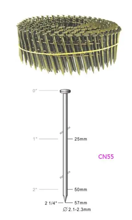 Pneumatic Coil Nailer CN55 CN70 CN80 Industrial Roofing Pneumatic Roll Nail Gun Siding Coil Nailer Gun Air Nail Gun 25-80mm