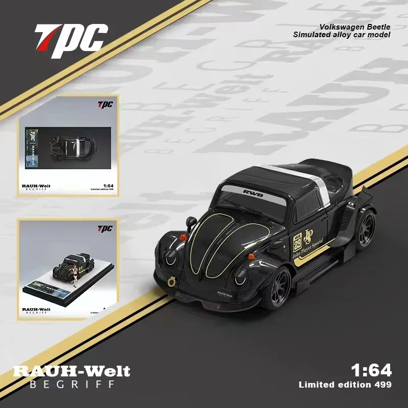 TPC 1:64 Toy Model Car RWB Refitting Beetle Alloy Die-Cast Vehicle -JPS Black Gold