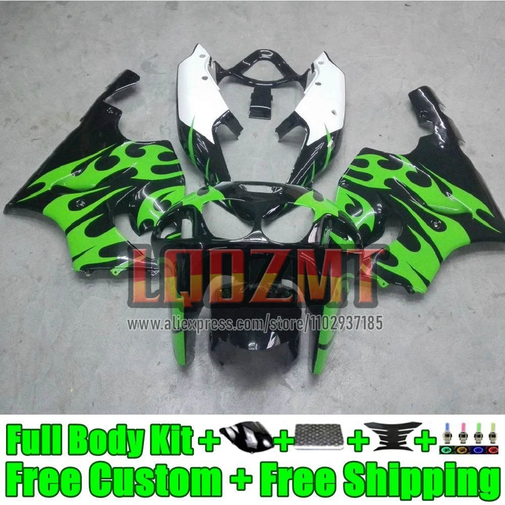 Green flames ZX-7R For KAWASAKI NINJA ZX750 ZX 7R 7 R 44No.6 ZX7R 1996 1997 1998 1999 2000 2001 2002 2003 ZX-750 96 03 Fairing