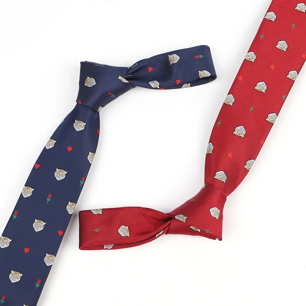 ربطة عنق رجال الأعمال غير الرسمية مطرزة بنمط النحل للرجال مع شعار ربطة عنق قابلة للتخصيص للبالغين والأطفال