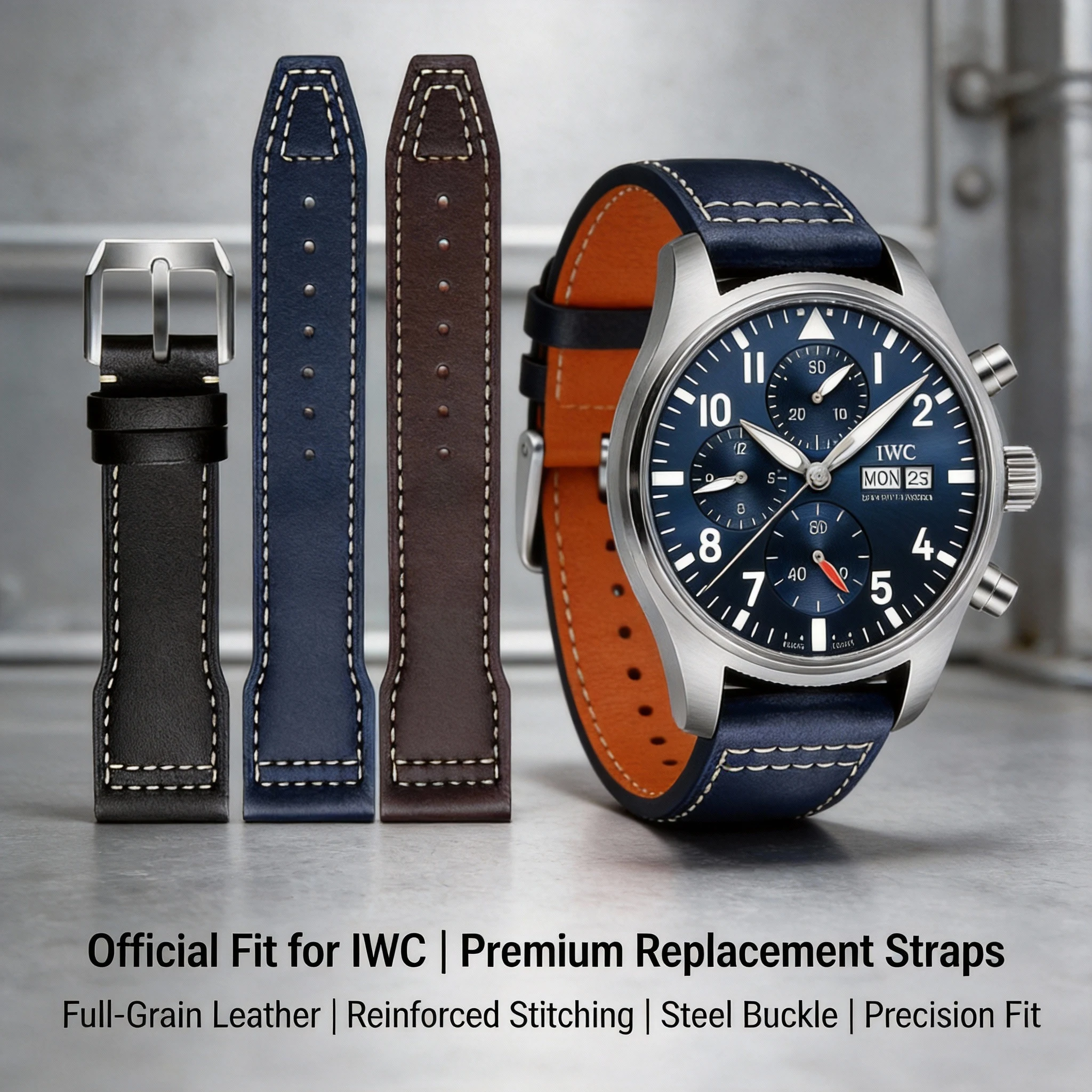 Genuine Leather Watch Strap for IWC Pilot Portuguese Portofino Cowhide Watch Band Belt 20mm 22mm Bracelet for Strap