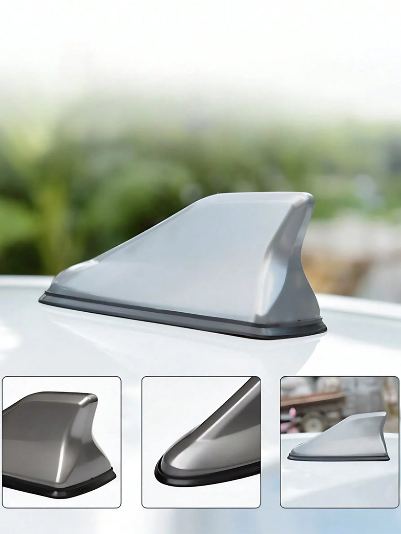 Antena Sirip Hiu FM/AM Modifikasi Spoiler Atap – Antena Atap Model Spoiler ABS Dengan Penerima Sinyal Terintegrasi, Lapisan Piano Mengkilap