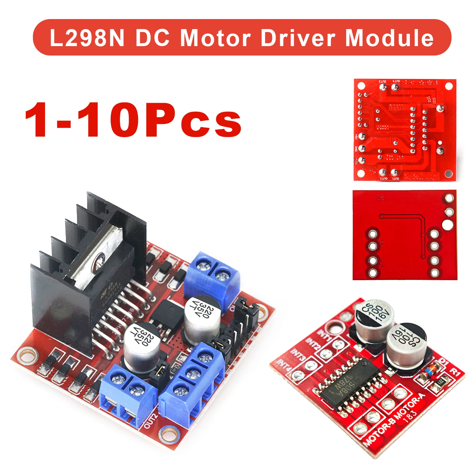 L298N DC Motor Driver Module L298N Stepper Motor Smart Car Robot Breadboard Peltier High Power L298 DC Motor Driver for Arduino