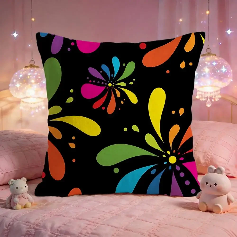 Swirl Abstract Allover Print Cushion Cover Premium Comfort Reversible Pillow Cove -Two in One Design for Any Room & Car Interior