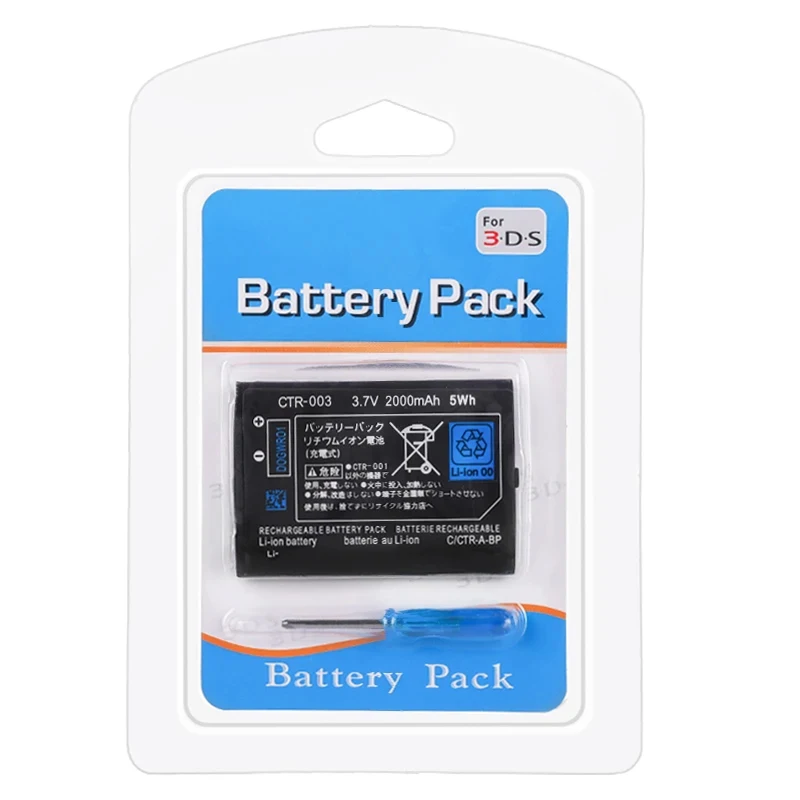 Akumulator litowy 2000mAh 3.7V CTR-003 do Nintendo 3DS 2DS 2DS XL z śrubokrętem i akcesoriami - Bateria — zdjęcie produktu 6