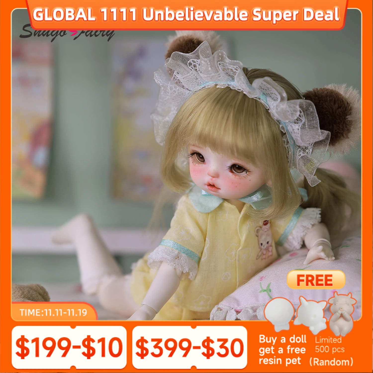 

May C BJD Doll 1/6 Full Set Baby Face Pacifiers Magnetic Accessories Original Anime Toys Shugafairy Ball Jointed Dolls