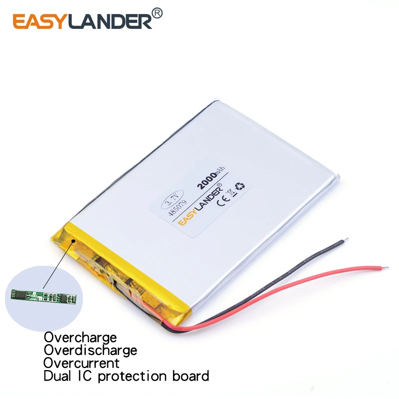 485079   Batería recargable de polímero de litio Li-ion 3,7 V 2000mAh para MP3 MP4 GPS productos digitales teléfono android, juguetes, herramientas PDA