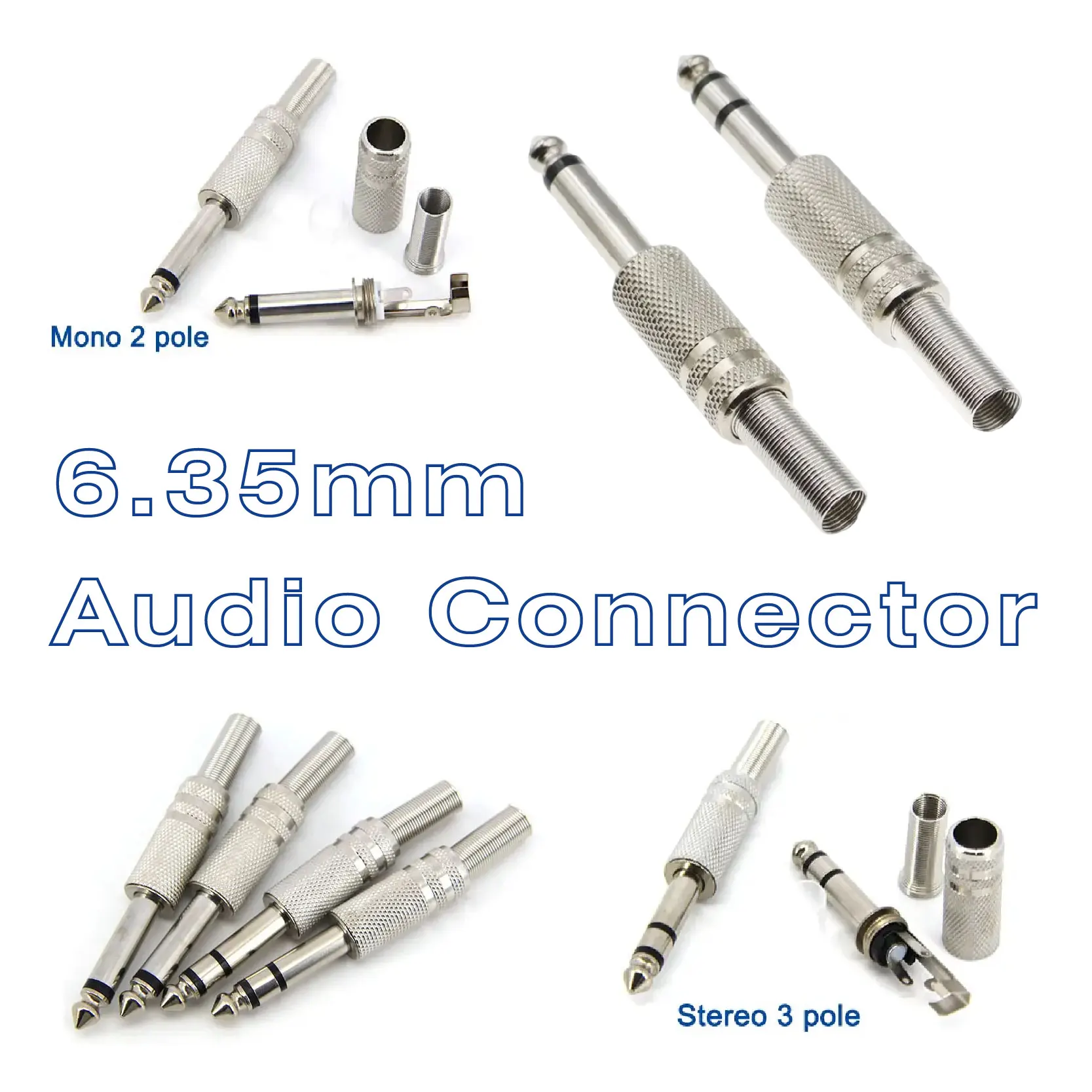 

6,35 мм мужской моно стерео канальный усилитель, разъемы адаптера, разъем, аудиокабель, аксессуары для микрофона