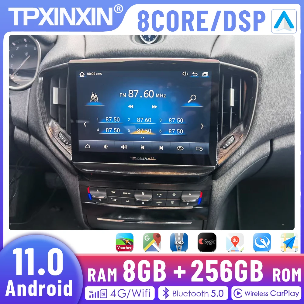 

2 DIN Android 11.0 8+128G For Maserati GHIBLI 2013-2020 Car Radio GPS Navigation Auto Stereo Tape Recoder Head Unit DSP Carplay