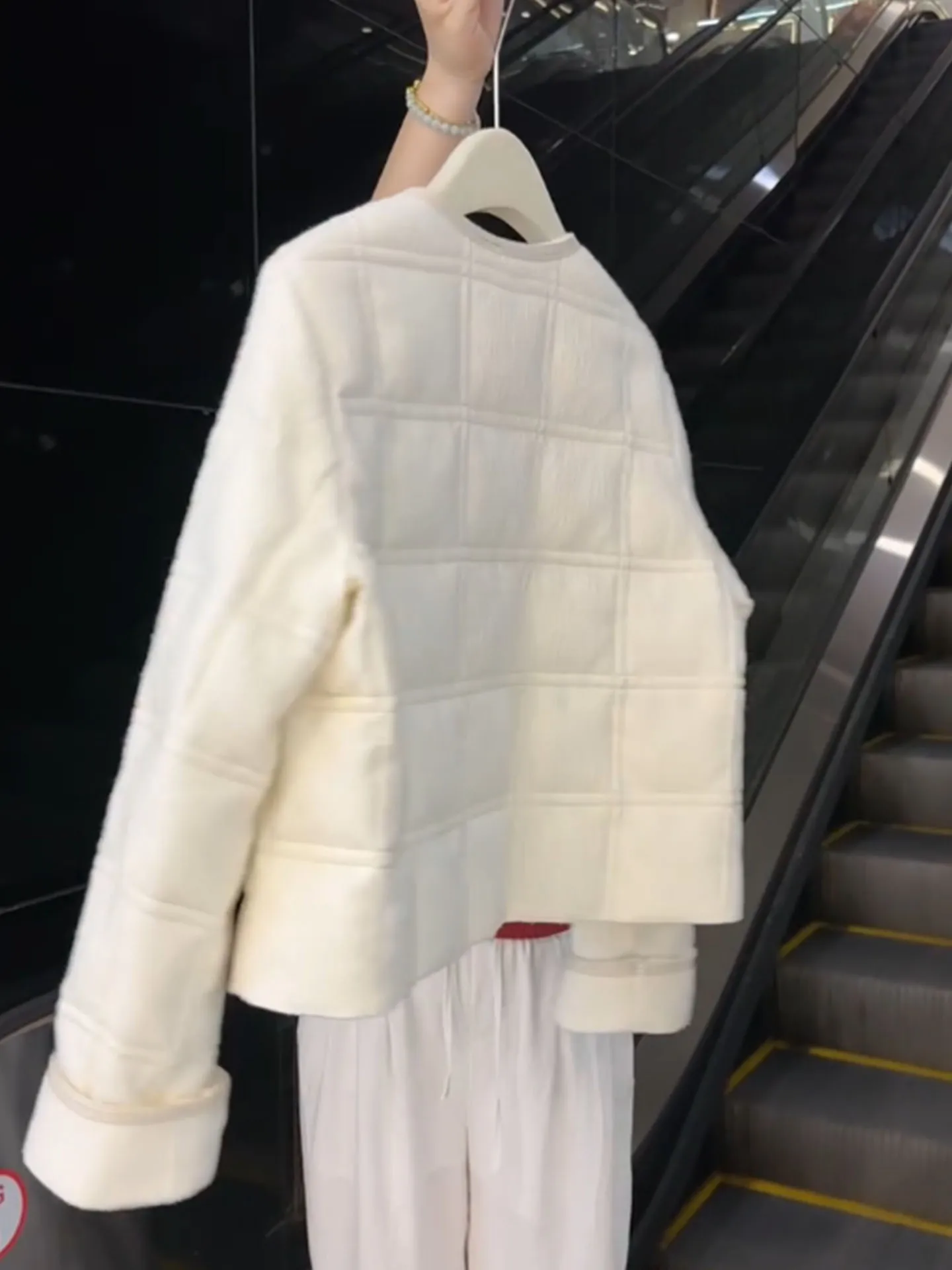 Nouveau chinois Sle blanc Plaid ort femmes vers le bas Jaet hiver Thi vêtements d'extérieur chaud moelleux confortable taille haute Long Sve manteau