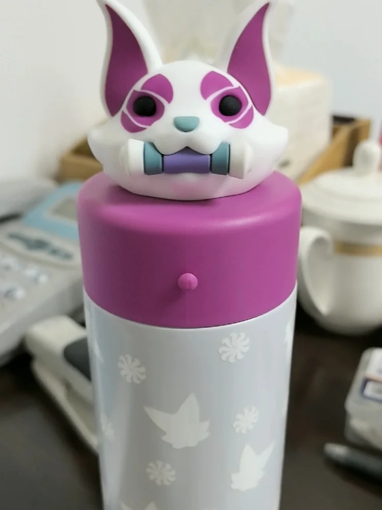 Authentic Kiriko Kitsune Stainless Steel Insulated Tumbler 330ml Cup Cute Silicone 3d Figurine Non‑Slip Base Water Bottle Gift view 6