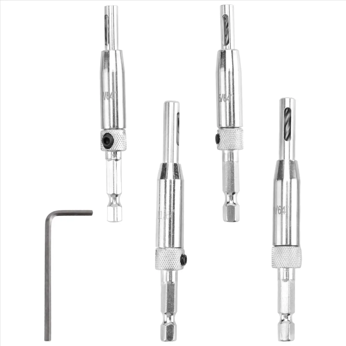 【~ NEW N21R】Center Drill Bit Set 5 PCS Self Centering Hinge Core Drill Bit Set for Woodworking, Door Window Drill Bits