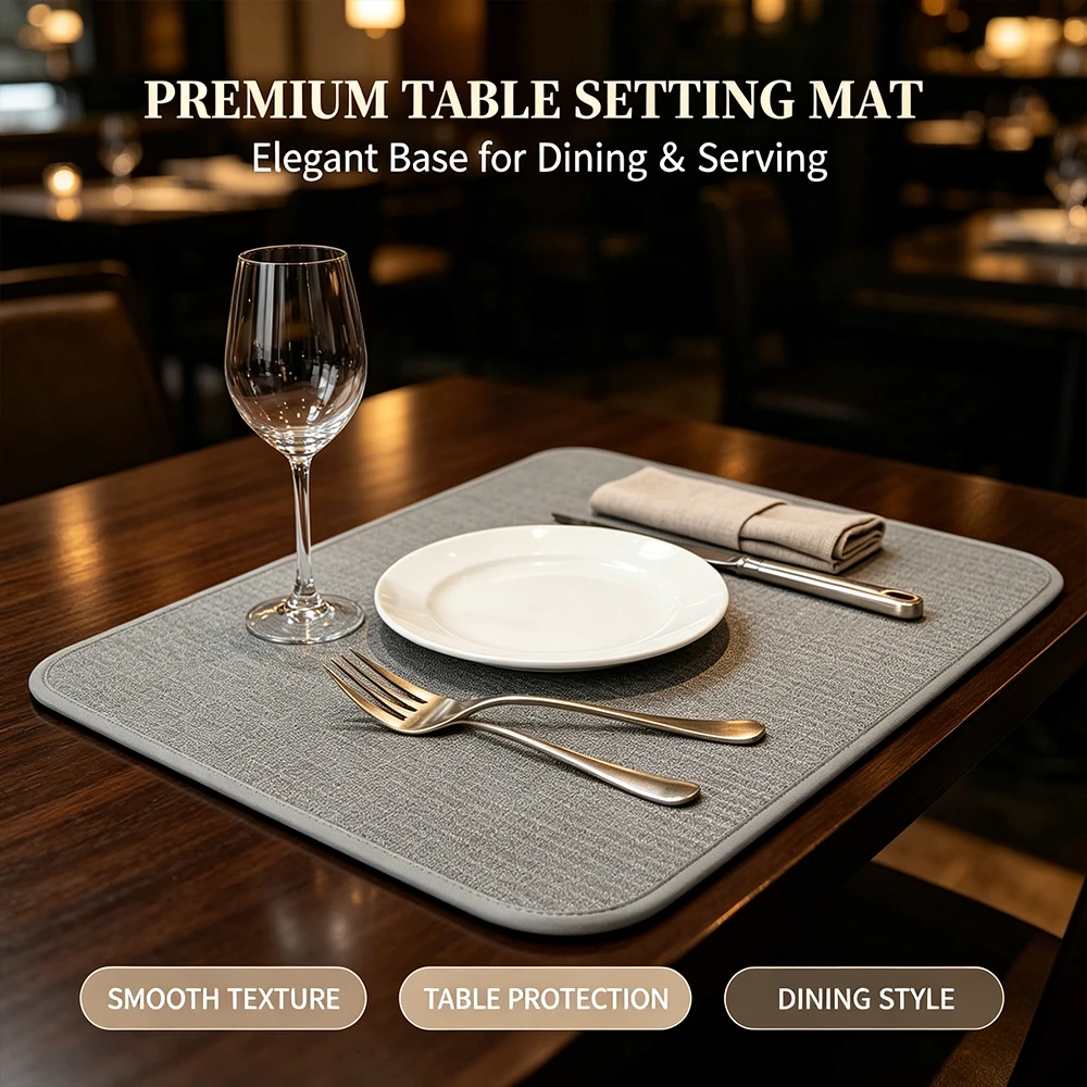 Waterproof Oilproof Dining Placemat Heat Insulating Non Slip Table Pad Easy Clean Table Mat for Household Kitchen Tableware