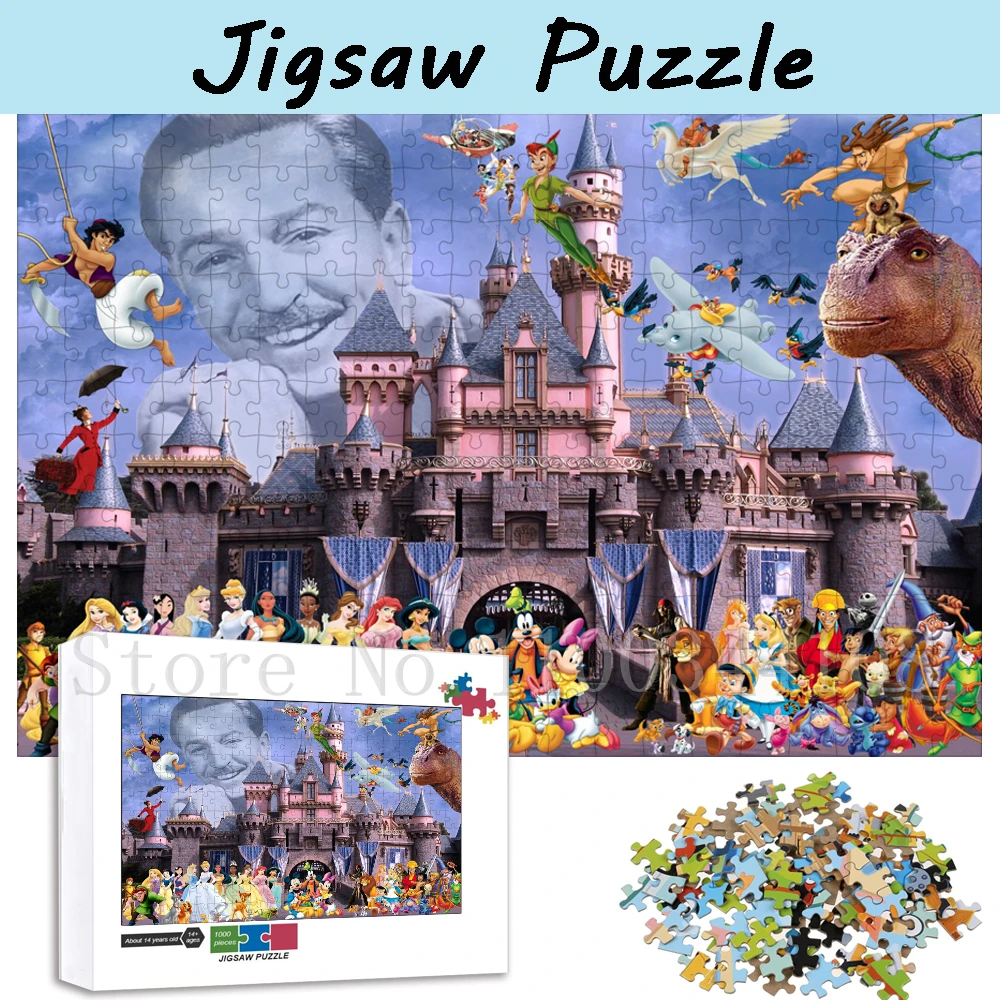 Disney Movie Characters Jigsaw Puzzles for Adult Stress Relief Toys Walt Disney Mickey Mouse Intelligence Puzzles