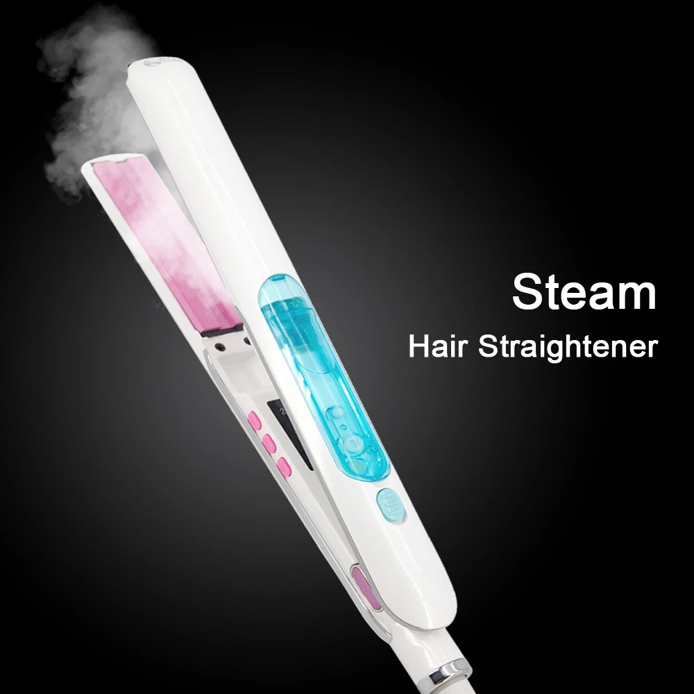 Steam Hair Straightener 230℃ Hair Flat Iron Ceramic Coating Plate Smoothing Hair Care Irons Wet and Dry Use