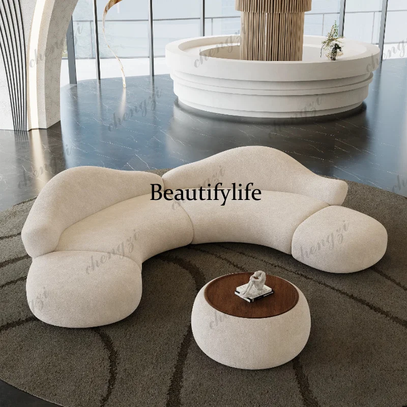 Semicircular curved sofa, beauty salon, hotel lobby office, business meeting and negotiation, rest area reception
