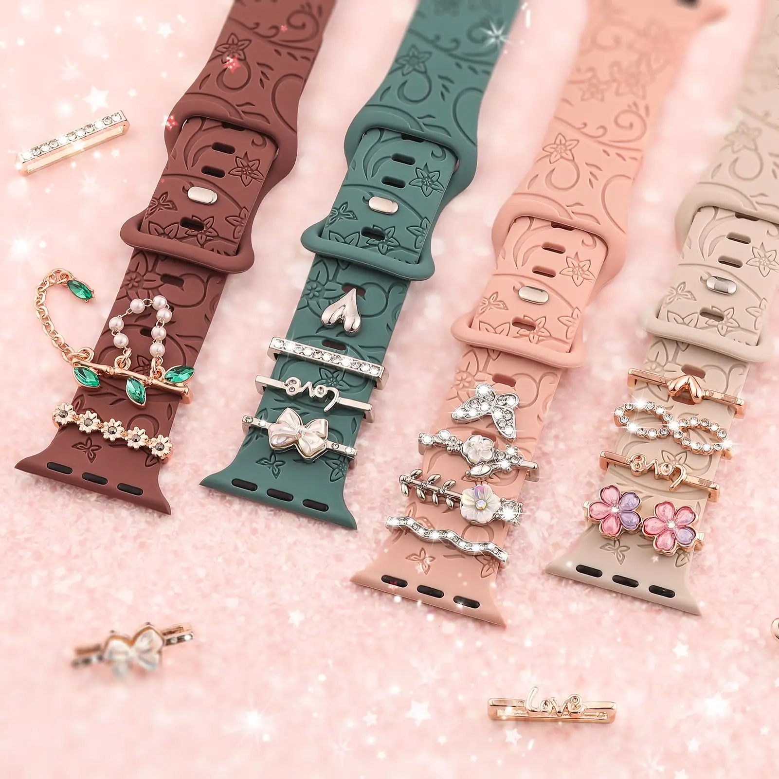 Charms for Apple Watch Band 40mm 41mm 42mm 49mm 38mm Metal Diamond Decorative Bling Ring Jewellery iWatch Series 10 9 SE 8 7