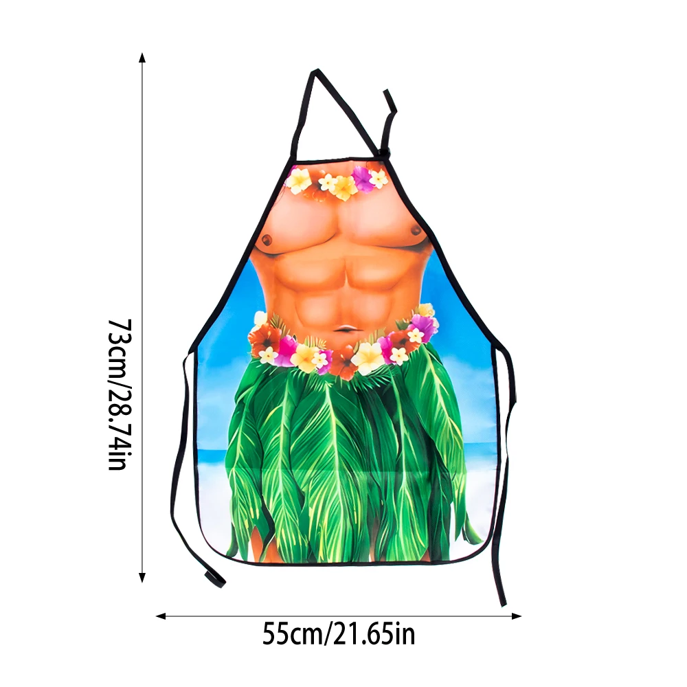 1 قطعة مآزر هاواي مضحك الخبز البستنة الخياطة شواء مقاوم للماء مآزر الزوجين لحفلة الصيف هاواي ألوها لوازم الحفلات