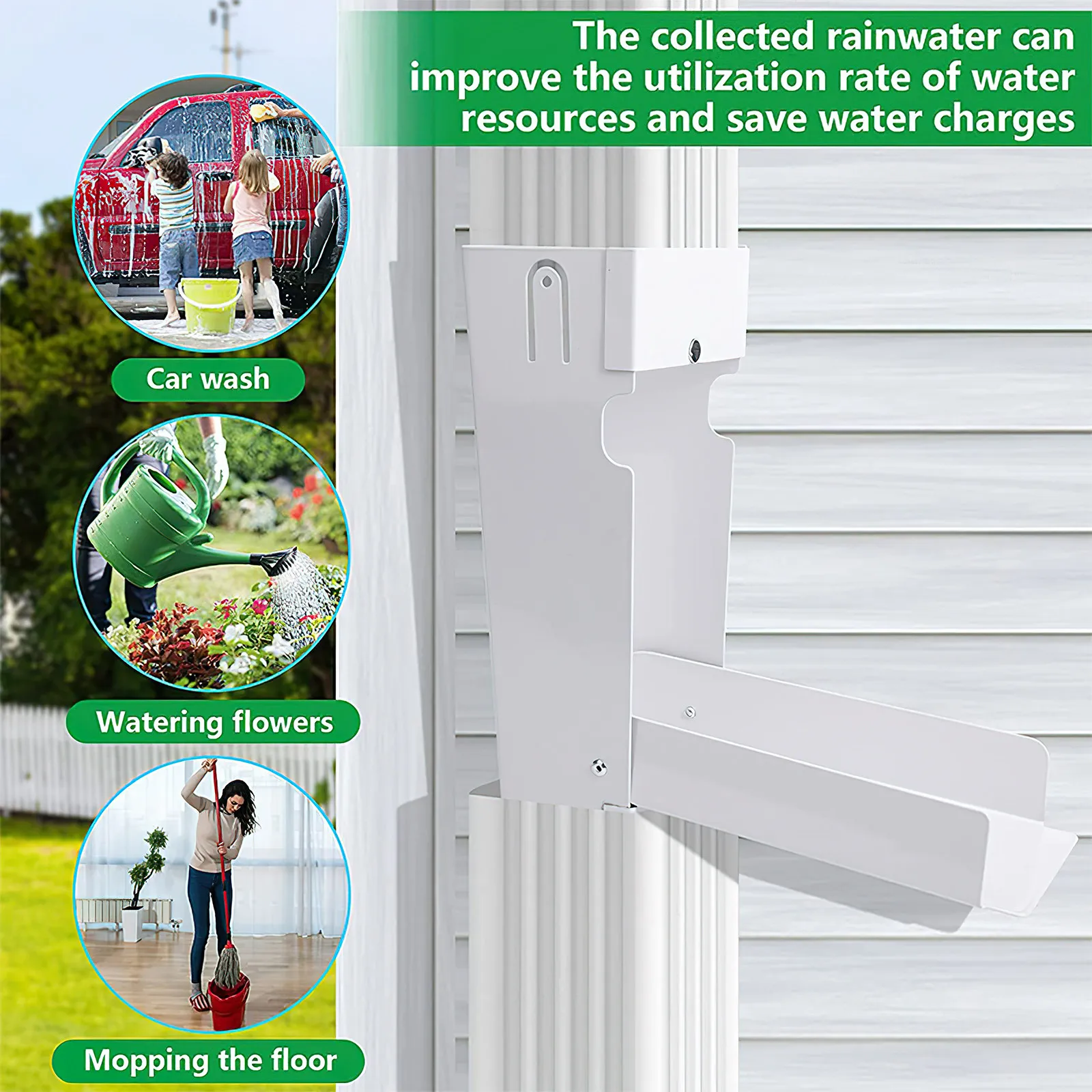

Garden Rainwater Collector Metal Diverter Foldable Rain Barrel Diverter Easy Install Rainwater Collection System Lawn Water