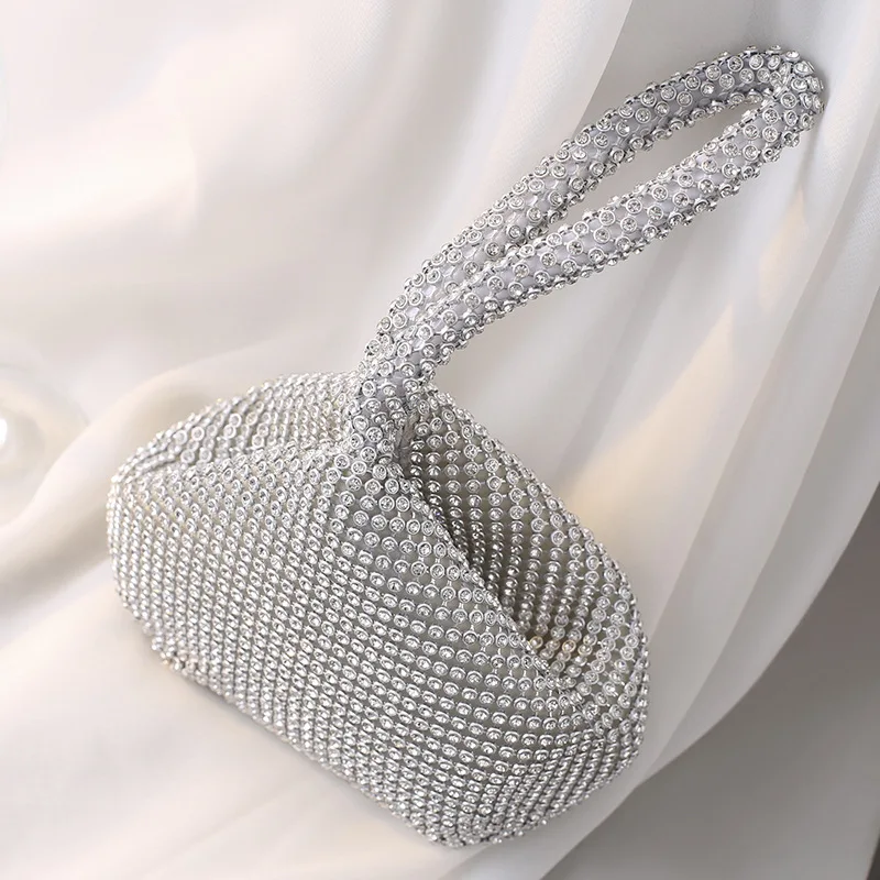Fashion dinner bag handmade rhinestone mine evening bag hand-held banquet bag women's handbag small