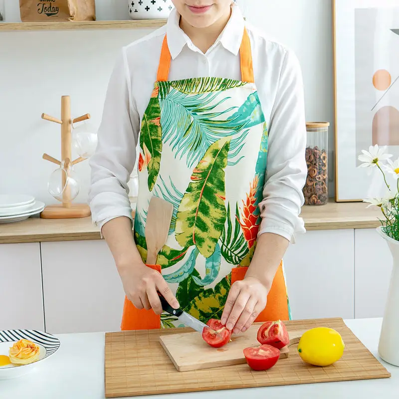 New Apron Kitchen Household Cotton Cooking Women Oil-proof and Dirty-resistant Work Cotton Anti-fouling Fashion Cute Blouse