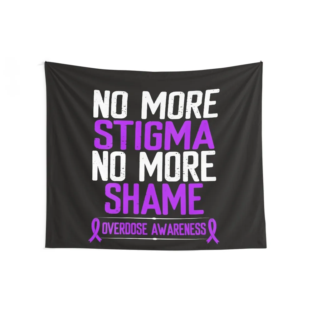 Womens Overdose Awareness No more stigma shame Ribbon Tapestry Carpet Wall Room Aesthetic Decor Tapestry